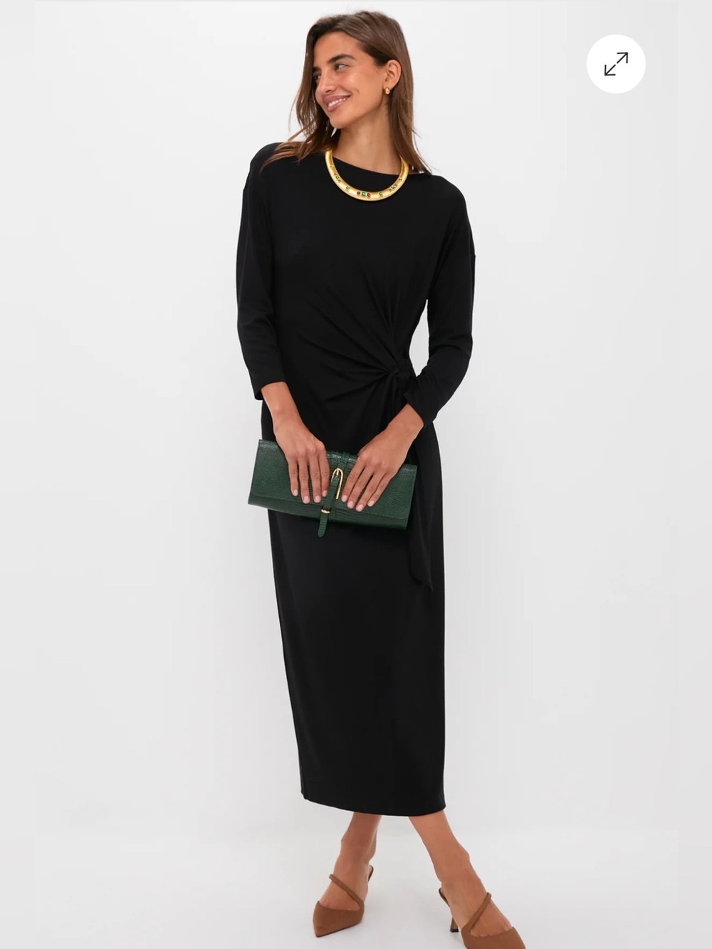Tuckernuck Side Tie Elspeth Maxi Dress Black NWT